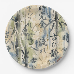 Vintage Japanese Calligraphy Art (7) Paper Plates