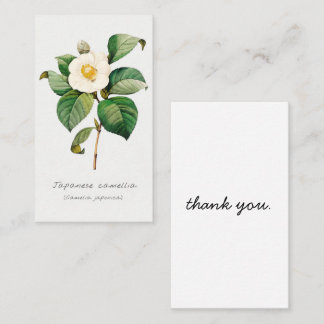 Vintage Japanese Camellia Botanical Thank You Card