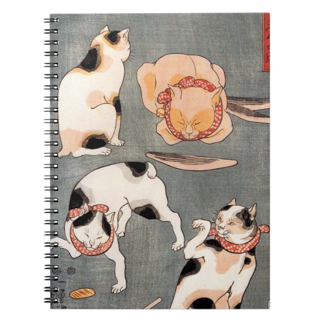 Vintage Japanese Cat Art Notebook (Front)