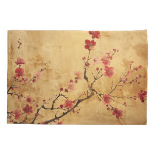 Vintage Japanese Cherry Blossom Pillow Case