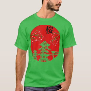Vintage Japanese Cherry Blossom Sakura Tree Anime  T-Shirt