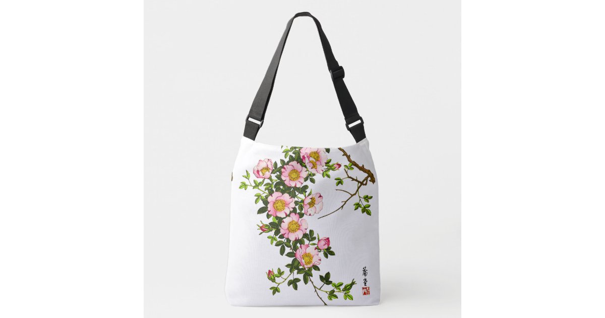 Sakura Pink Cherry Blossom Hand Bag with Adjustable Cross Body Strap