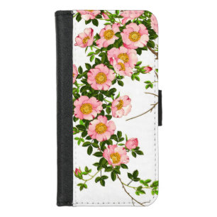 Vintage Japanese Cherry Blossoms, Pink and Gold iPhone 8/7 Wallet Case