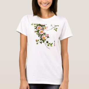 Vintage Japanese Cherry Blossoms, Pink and Gold T-Shirt
