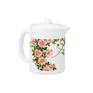 Vintage Japanese Cherry Blossoms, Pink and Gold Teapot