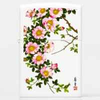 Vintage Japanese Cherry Blossoms, Pink and Gold Zippo Lighter