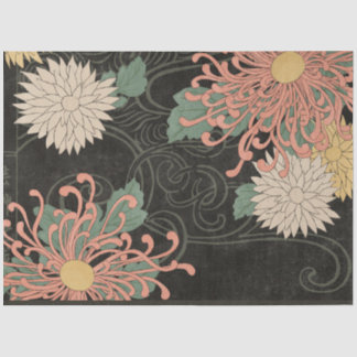 Vintage Japanese Chrysanthemum Floral 2 Decoupage Tissue Paper