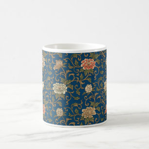Vintage Japanese Chrysanthemum Print Coffee Mug