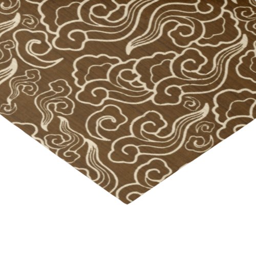 Vintage Japanese Clouds Chocolate Brown Tissue Paper