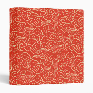 Vintage Japanese Clouds, Coral Orange Binder