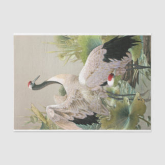 Vintage Japanese Crane Decoupage Tissue Paper
