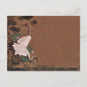 Vintage Japanese Cranes Invitation Postcard