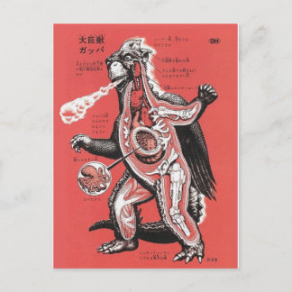 Vintage Japanese Cutaway Monster Postcard