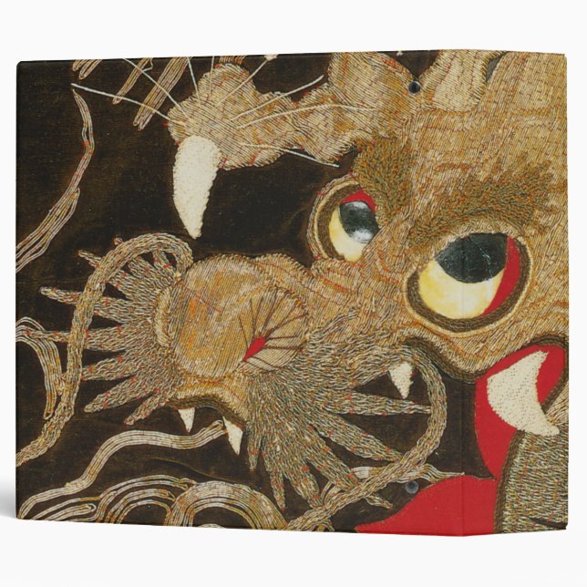 Vintage Japanese Dragon 3 Ring Binder (Back/Spine)
