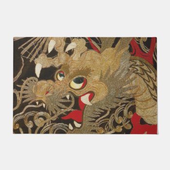 Vintage Japanese Dragon Doormat by Wagaraya at Zazzle