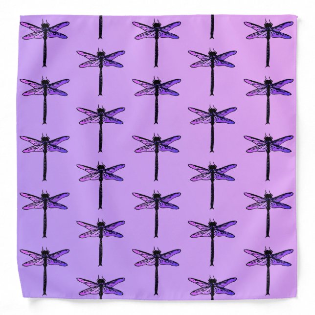 Vintage Japanese Dragonfly, amethyst purple Bandan Bandana (Front)