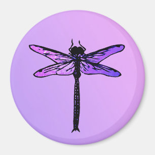 Vintage Japanese Dragonfly, amethyst purple Magnet