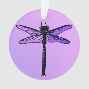 Vintage Japanese Dragonfly, amethyst purple Ornament