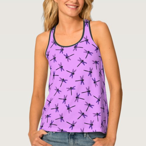 Vintage Japanese Dragonfly amethyst purple Tank Top