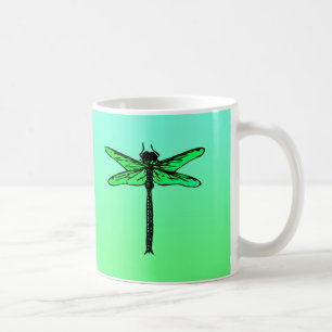 Vintage Japanese Dragonfly, emerald green Coffee Mug