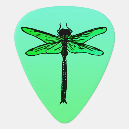 Vintage Japanese Dragonfly emerald green Guitar Pick