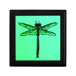 Vintage Japanese Dragonfly, emerald green Jewelry Box