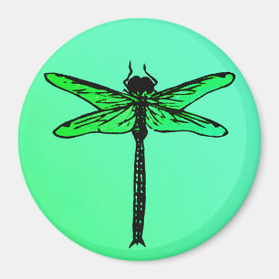 Vintage Japanese Dragonfly, emerald green Magnet