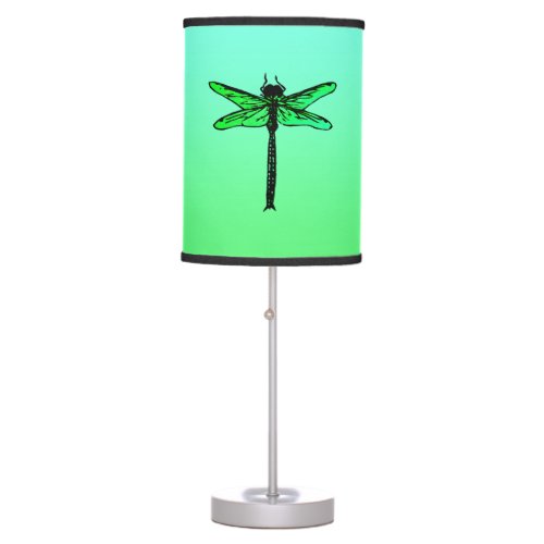 Vintage Japanese Dragonfly emerald green Table Lamp