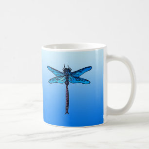 Vintage Japanese Dragonfly, sapphire blue Coffee Mug