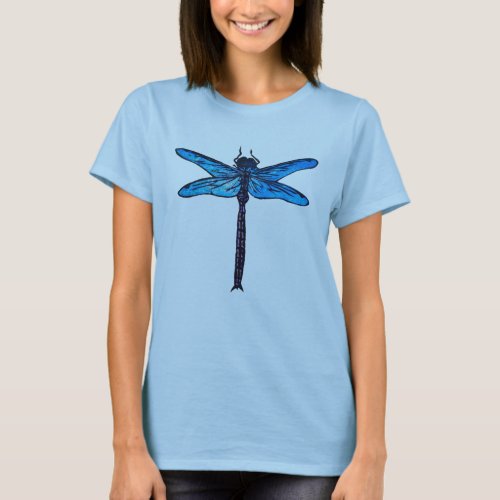 Vintage Japanese Dragonfly sapphire blue T_Shirt