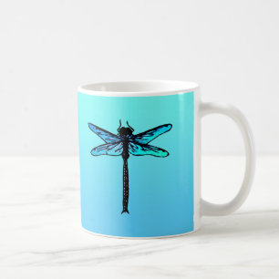 Vintage Japanese Dragonfly, turquoise blue Coffee Mug