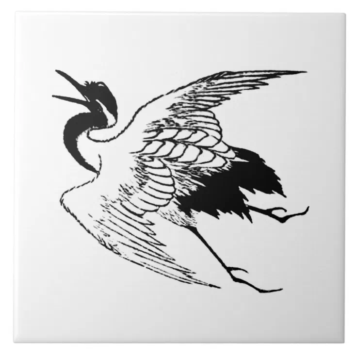 japanese crane drawing