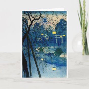 Vintage Japanese Evening In Blue Card by VintageAsia at Zazzle
