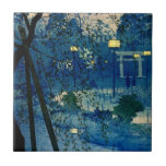 Vintage Japanese Evening In Blue Ceramic Tile at Zazzle
