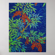 Vintage Japanese Fabric - Berries and Leaves