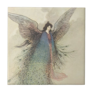 Vintage Japanese Fairy Tale, The Moon Maiden Ceramic Tile