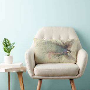 Vintage Japanese Fairy Tale, The Moon Maiden Lumbar Pillow