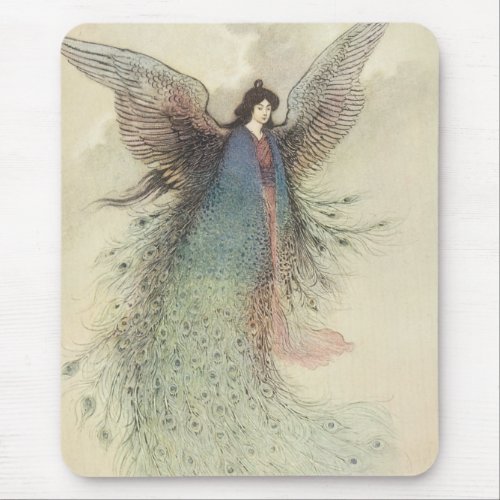 Vintage Japanese Fairy Tale The Moon Maiden Mouse Pad