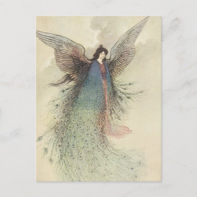 Vintage Japanese Fairy Tale, The Moon Maiden Postcard (Front)