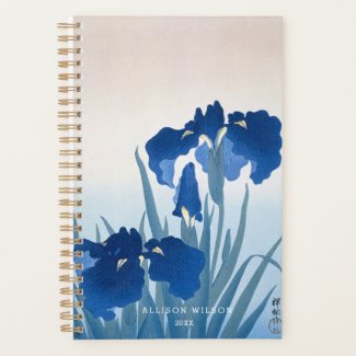 Vintage Japanese Fine Art: Blue Irises Planner