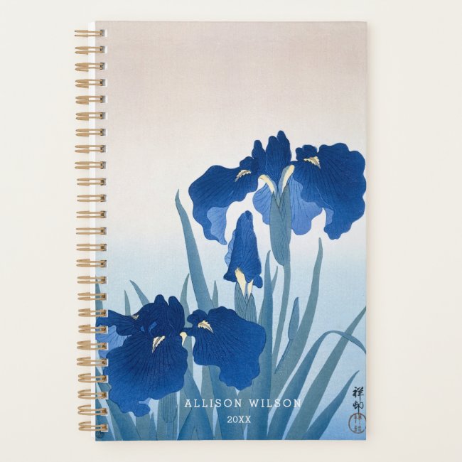 Vintage Japanese Fine Art: Blue Irises
