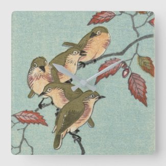 Vintage Japanese Fine Art | Green Birds