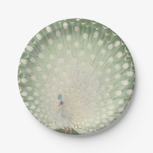 Vintage Japanese Fine Art  Peacock Paper Plates