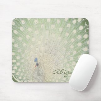 Vintage Japanese Fine Art | Peacock Personalized Mouse Pad