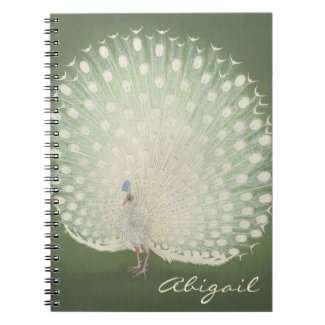Vintage Japanese Fine Art | Peacock Personalized Notebook