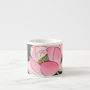 Vintage Japanese Fine Art - Pink Lotus Flower Espresso Cup
