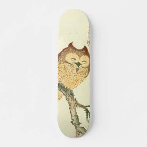 Vintage Japanese Fine Art Print  Owl on a Branch Skateboard