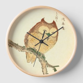 Vintage Japanese Fine Art Print | Owl on a Branch