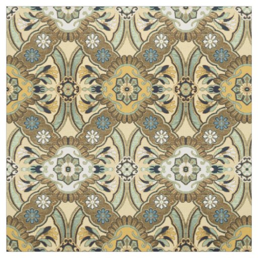 Vintage Japanese Floral Brocade Pattern Fabric