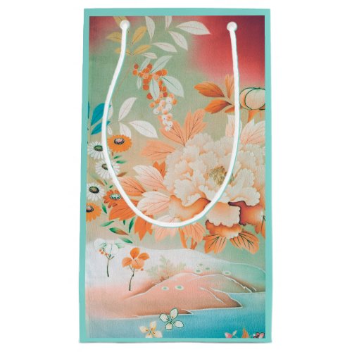 Vintage Japanese Floral Design Small Gift Bag